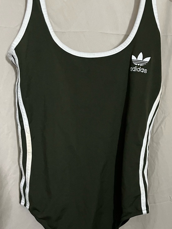 adidas Other - adidas Black One-Piece Swimsuit with White Trim and Stripes